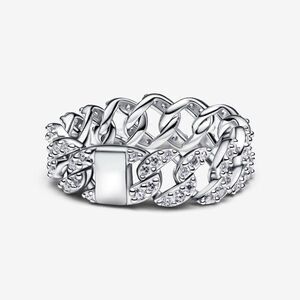 Pandora Pave Cuban Chain Ring Size 7.5